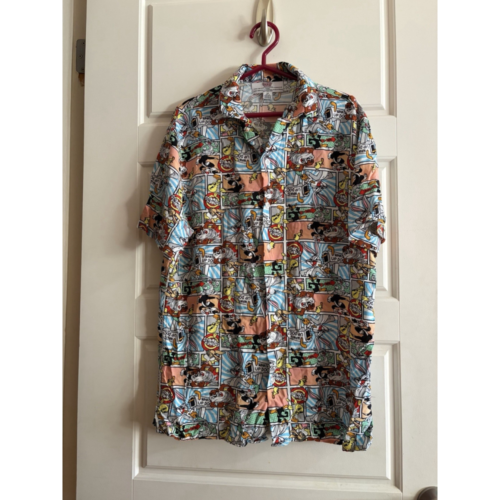 Looney Tunes “What’s Up Doc?” Comic Strip Button-Down Shirt - Men’s Size S - Picture 2 of 8